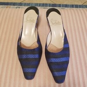 Authentic Christian Louboutin cloth short heel